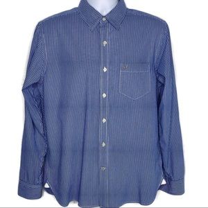 AEO Blue & White Stripe Casual Button Down…
